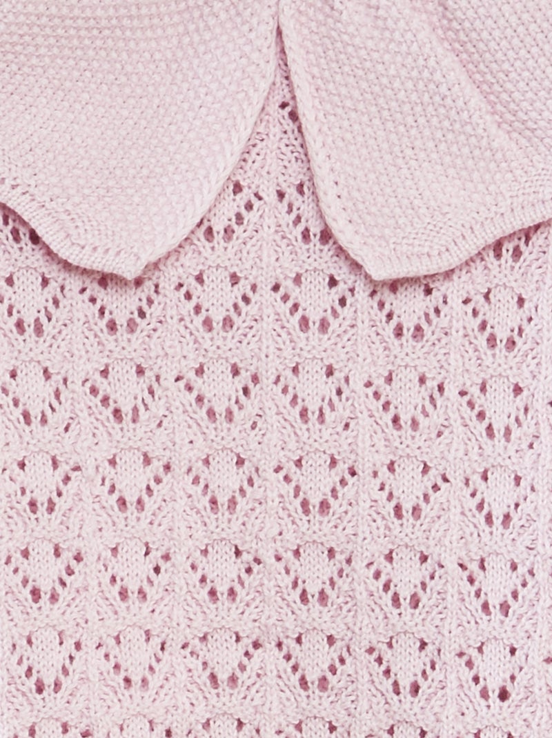 Pull en crochet avec col claudine ROSE - Kiabi