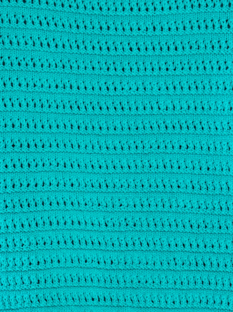 Pull en crochet manches courtes VERT - Kiabi