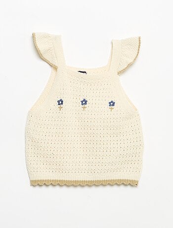 Pull en crochet sans manches