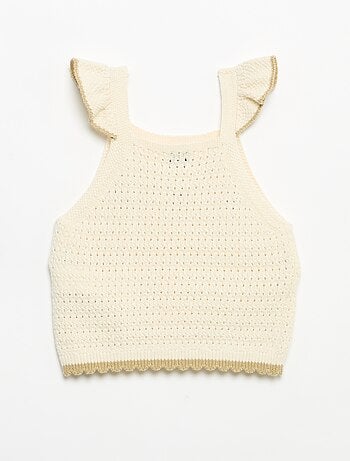 Pull en crochet sans manches