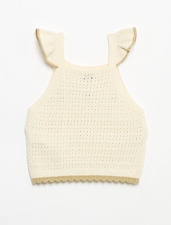 Pull en crochet sans manches