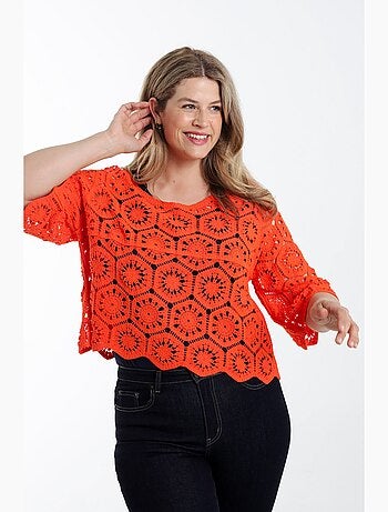 Pull en crochet uni