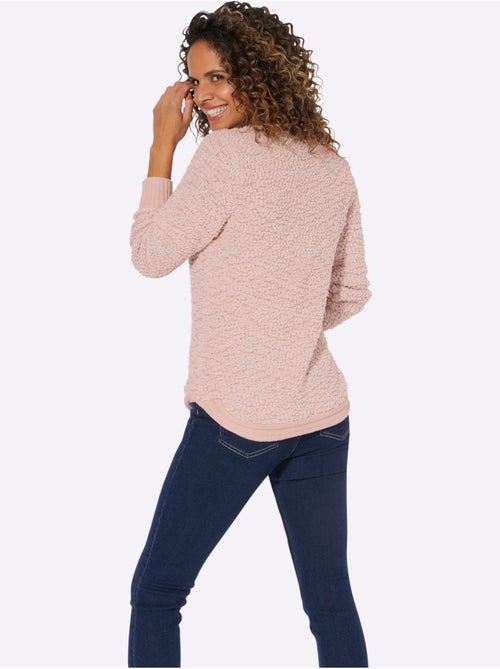 Pull en fil fantaisie à col v et manches longues avec finitions côtelées - taille standard - witt - Kiabi Pull en fil fantaisie à col v et manches longues avec finitions côtelées - taille standard - witt - Kiabi