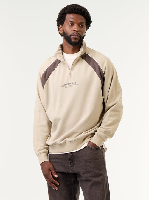 Pull en French Terry col camionneur - Kiabi