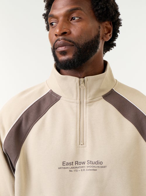 Pull en French Terry col camionneur - Kiabi
