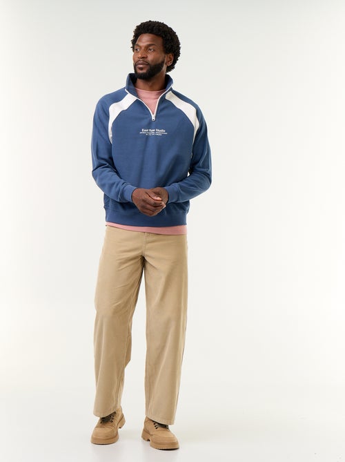 Pull en French Terry col camionneur - Kiabi