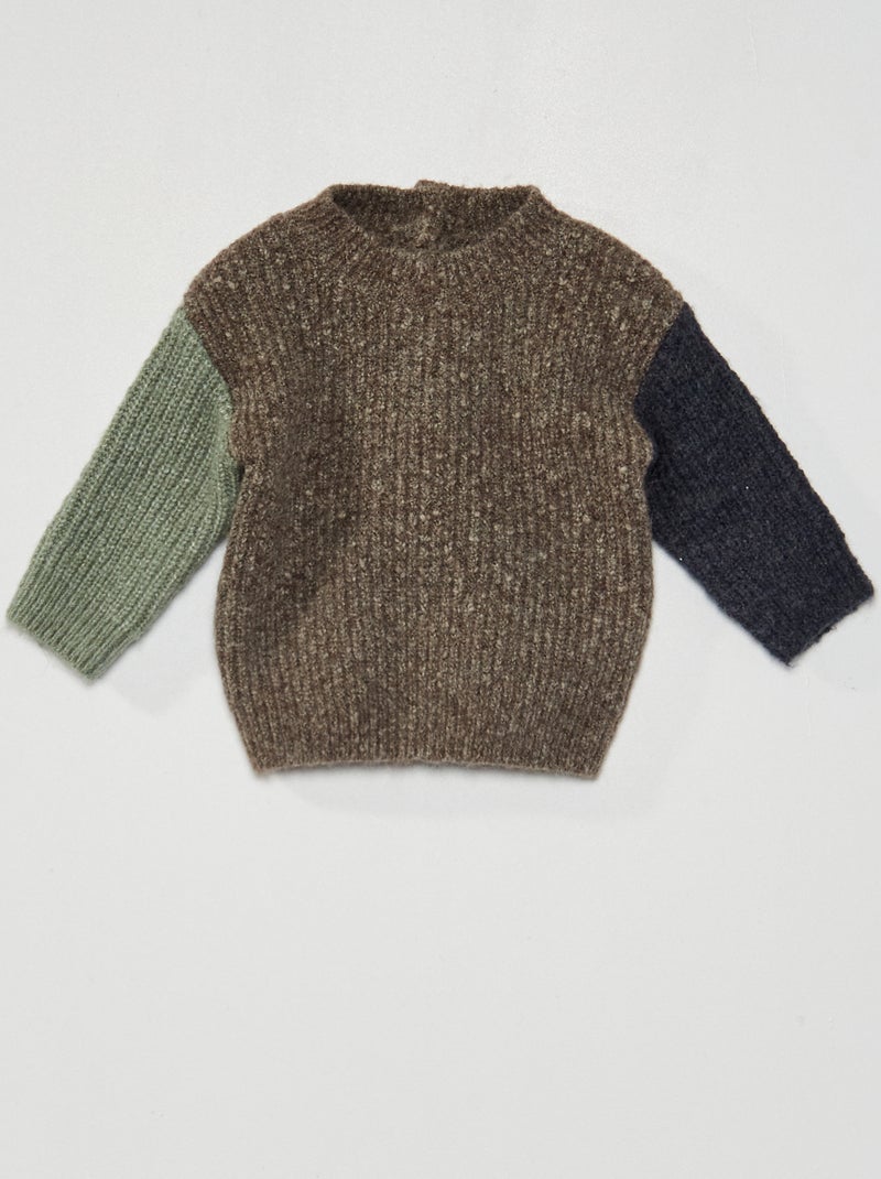 Pull en grosse maille BEIGE - Kiabi