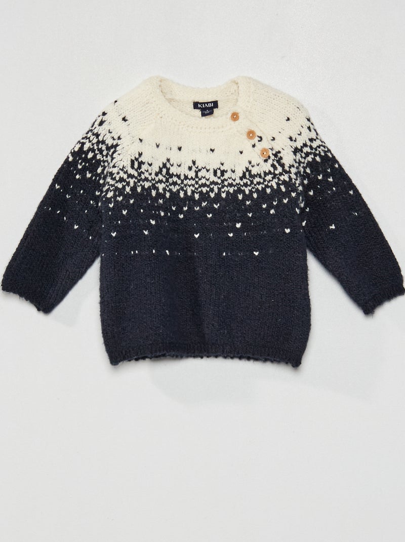 Pull en grosse maille Bleu - Kiabi