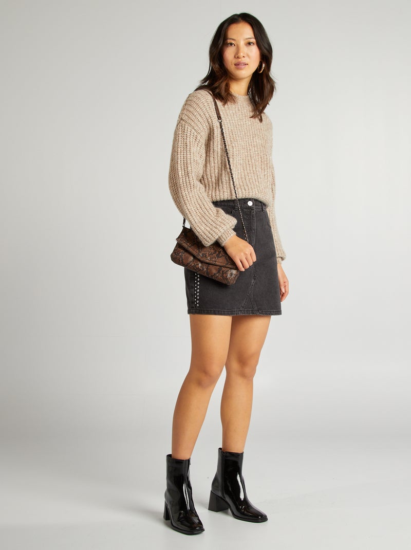 Pull en grosse maille Gris - Kiabi
