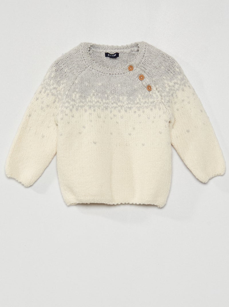 Pull en grosse maille Gris - Kiabi