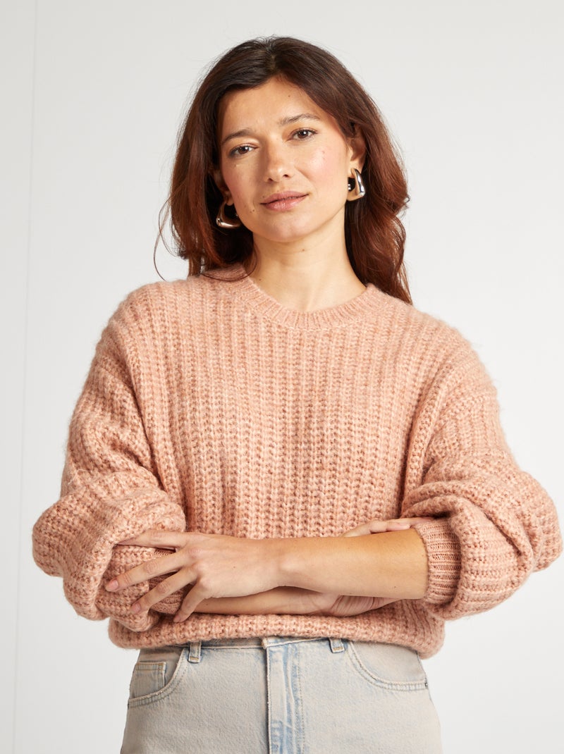 Pull en grosse maille ROSE - Kiabi