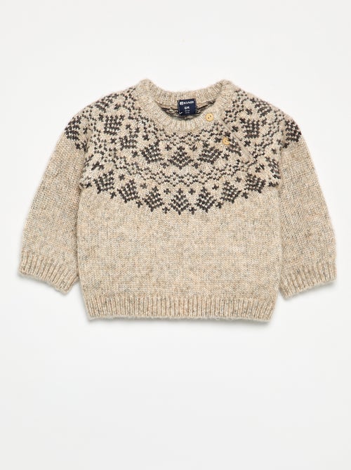 Pull en jacquard avec boutonnage à l'emmanchure - Kiabi Pull en jacquard avec boutonnage à l'emmanchure - Kiabi