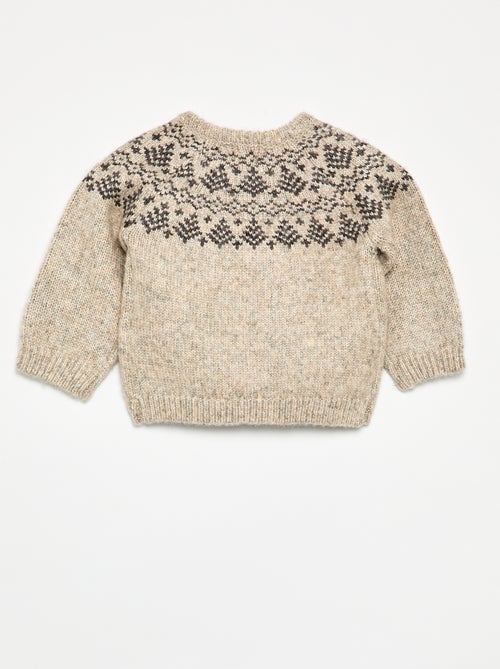 Pull en jacquard avec boutonnage à l'emmanchure - Kiabi Pull en jacquard avec boutonnage à l'emmanchure - Kiabi