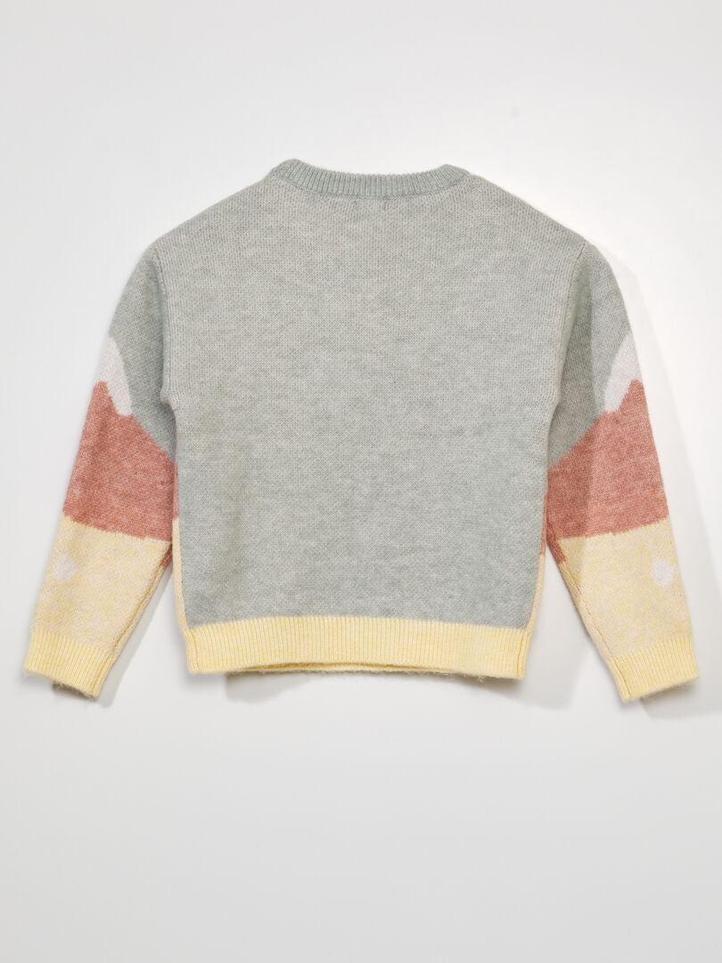 Pull en jacquard avec imprimé tissé Bleu - Kiabi