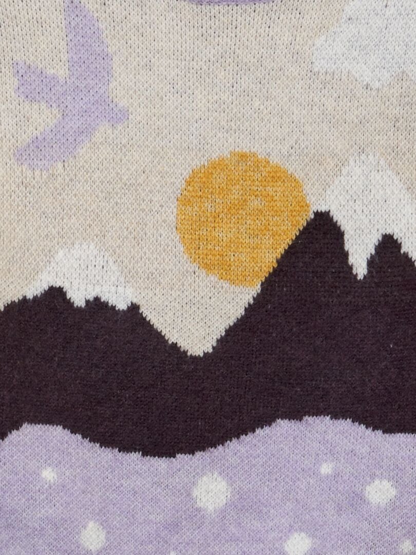 Pull en jacquard avec imprimé tissé Violet - Kiabi