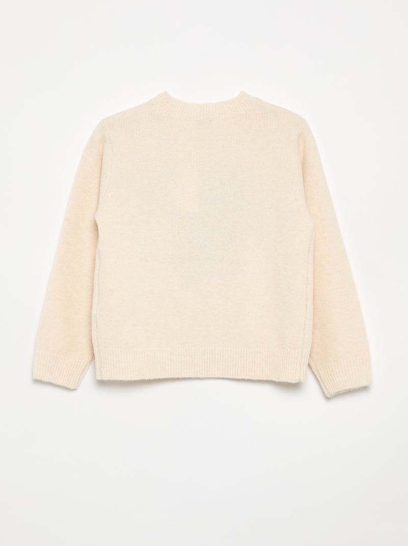 Pull en jacquard Beige - Kiabi