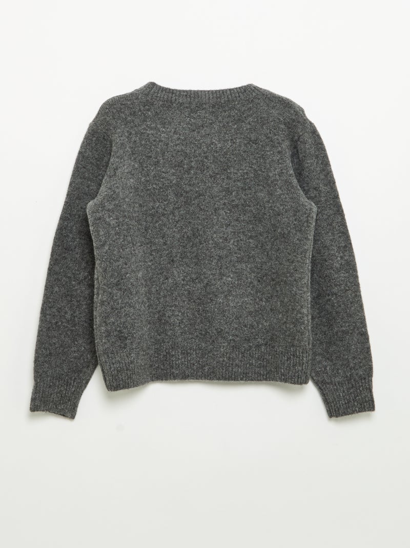 Pull en jacquard 'Noël' Gris - Kiabi