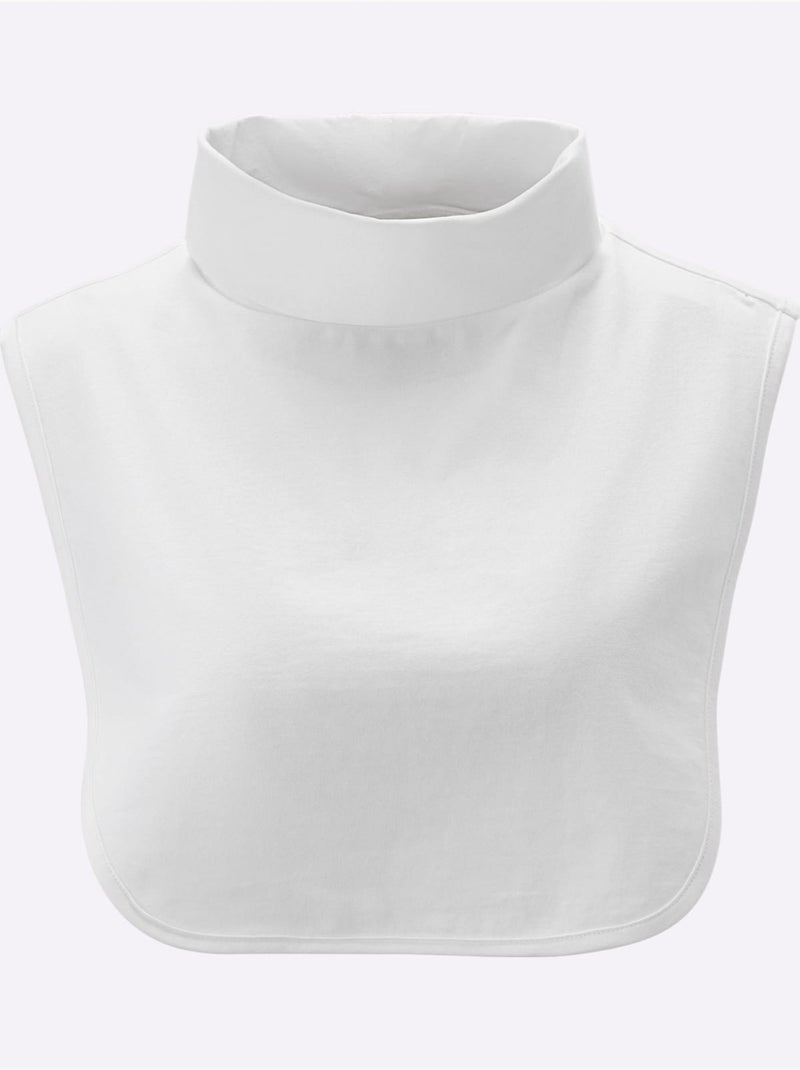 Pull en jersey fin avec col roulé et motifs cœur - taille standard - moda vilona Ecru - Kiabi