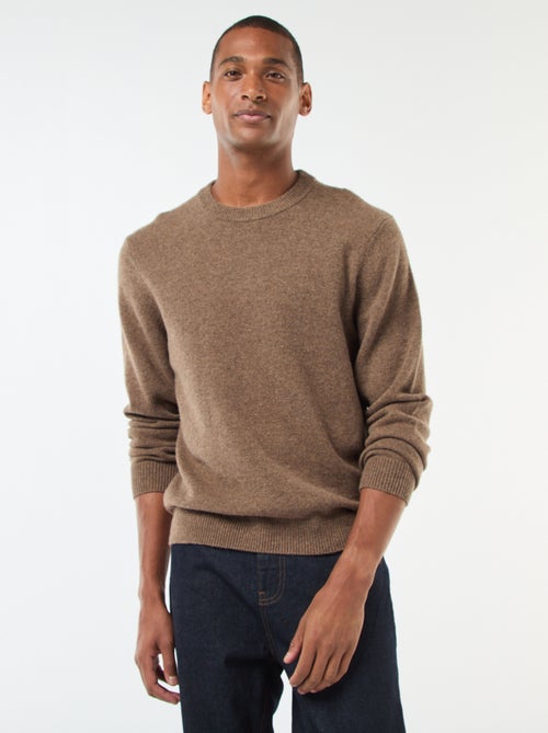 Pull en laine à col rond - Kiabi