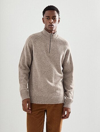 Pull en laine à fermeture éclair, MO Fashion
