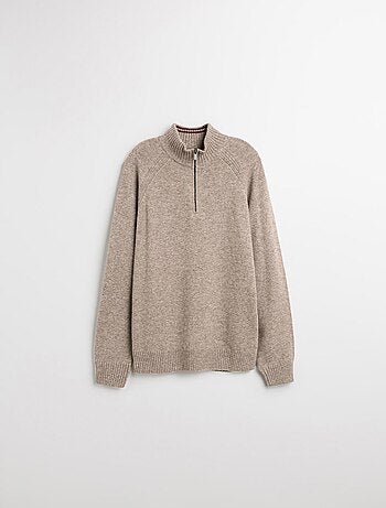 Pull en laine à fermeture éclair, MO Fashion