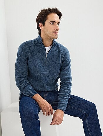 Pull en laine à fermeture éclair, MO Fashion