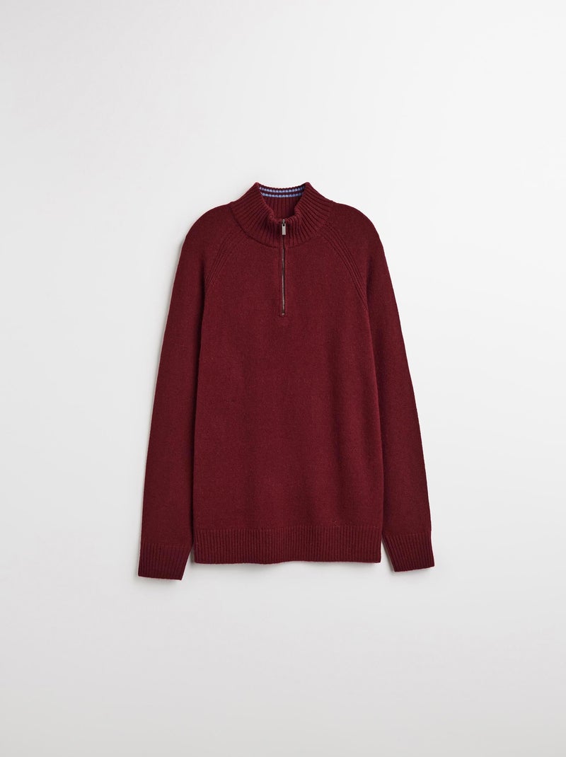 Pull en laine à fermeture éclair, MO Fashion Rouge - Kiabi