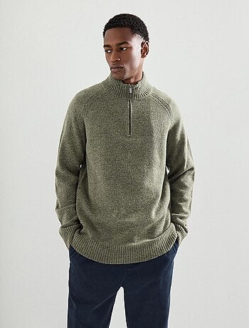 Pull en laine à fermeture éclair, MO Fashion