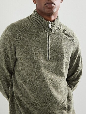Pull en laine à fermeture éclair, MO Fashion
