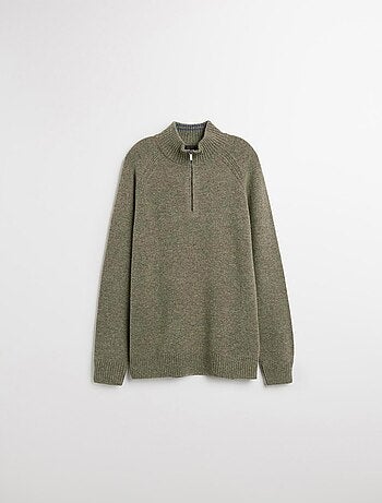 Pull en laine à fermeture éclair, MO Fashion
