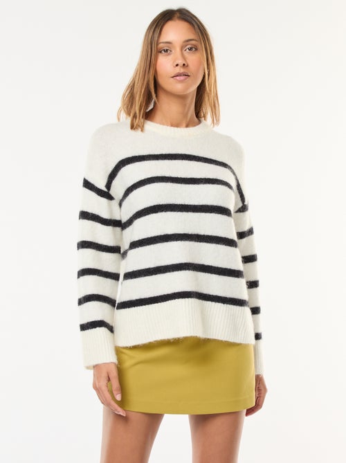 Pull en laine et mohair - Kiabi