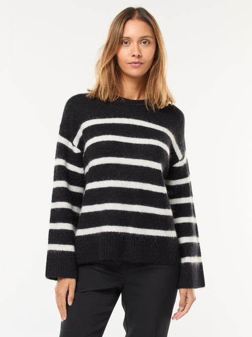Pull en laine et mohair - Kiabi