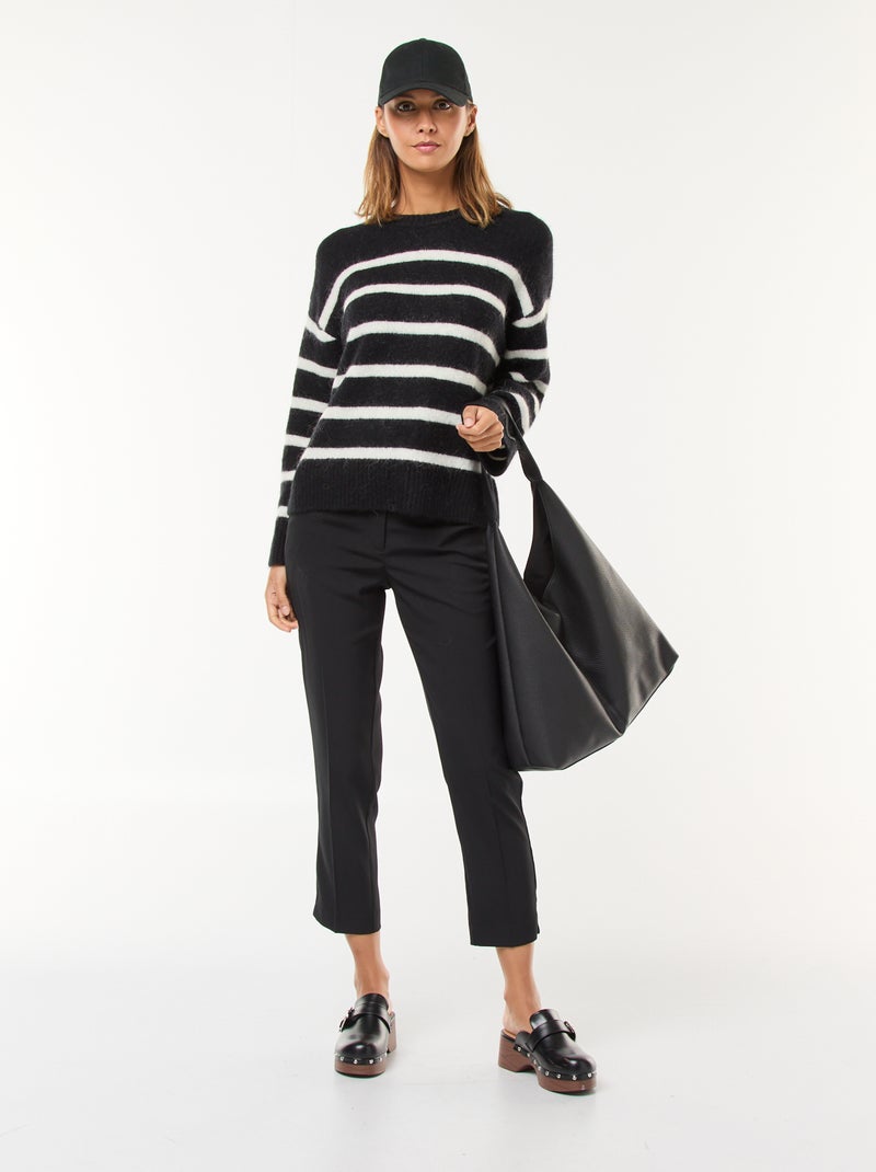 Pull en laine et mohair Noir - Kiabi