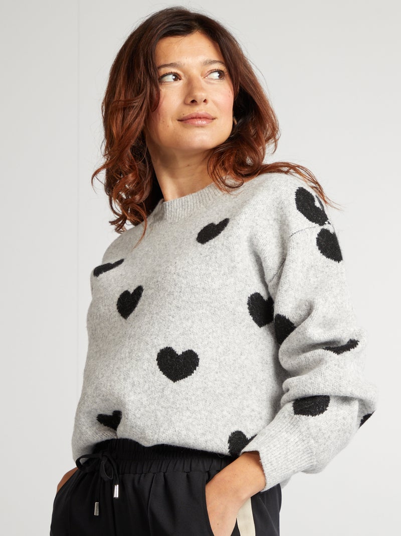 Pull en laine mélangé - Saint-valentin Blanc - Kiabi