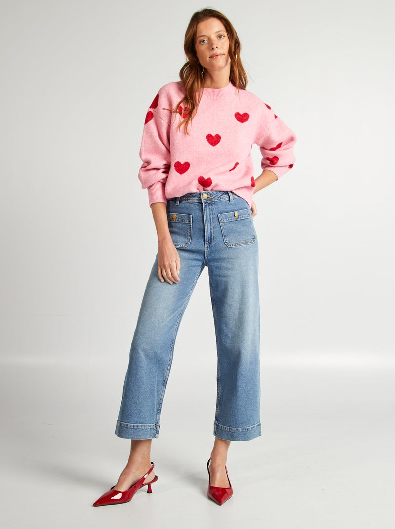 Pull en laine mélangé - Saint-valentin Rose - Kiabi