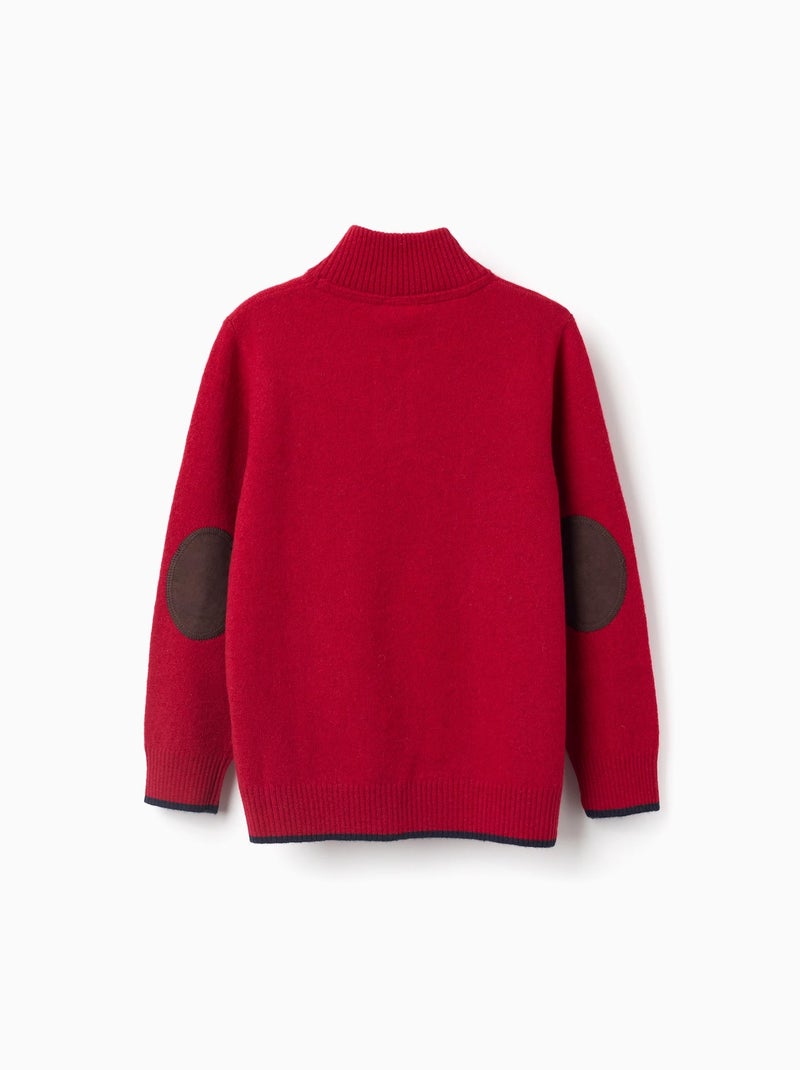 Pull en laine mélangée avec col montant Rouge foncé - Kiabi