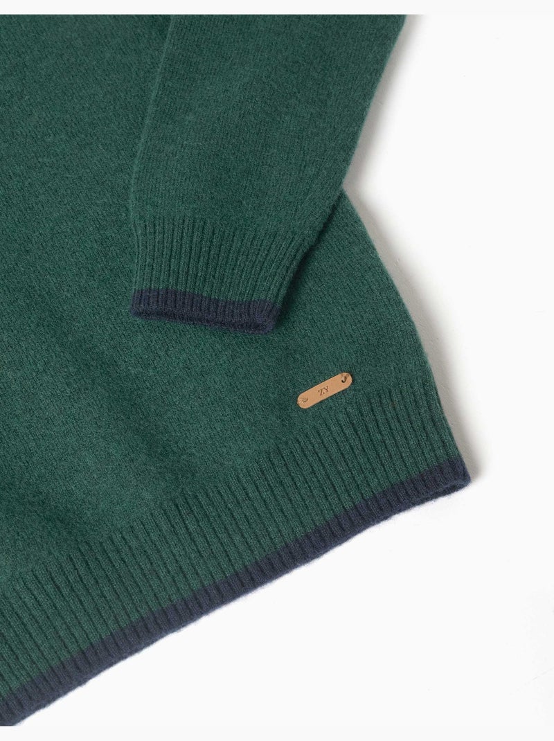 Pull en laine mélangée b&s Vert foncé - Kiabi