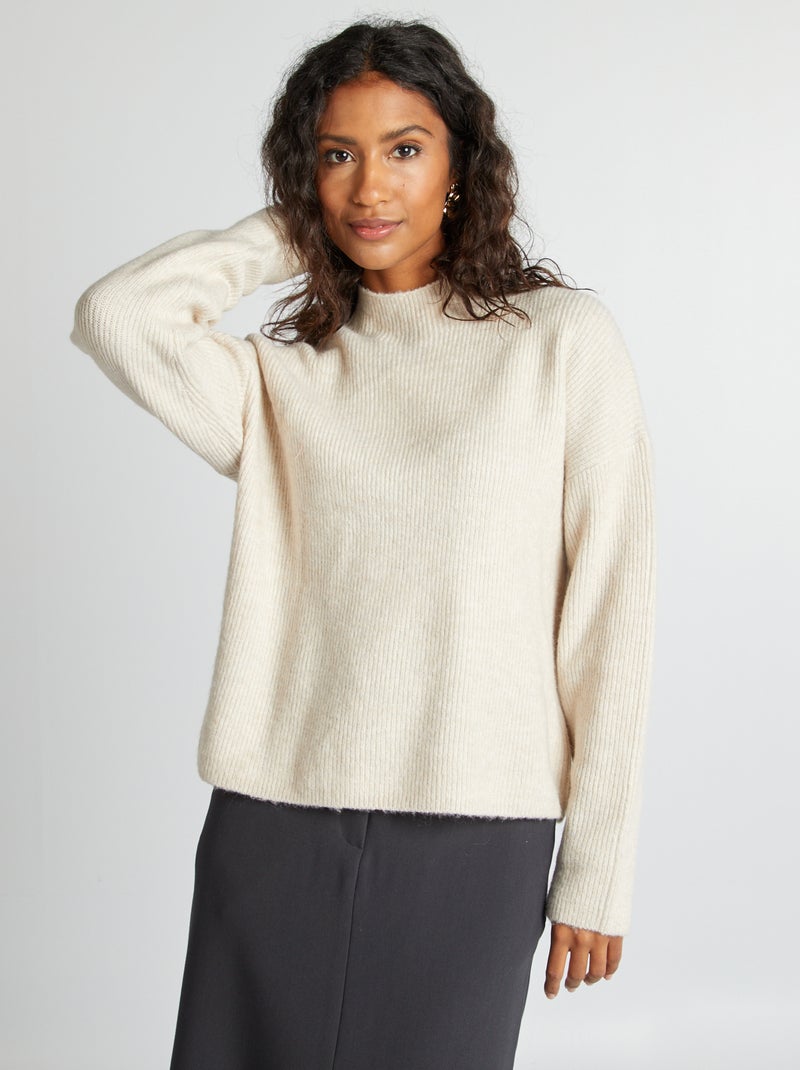 Pull en laine mélangée Gris - Kiabi