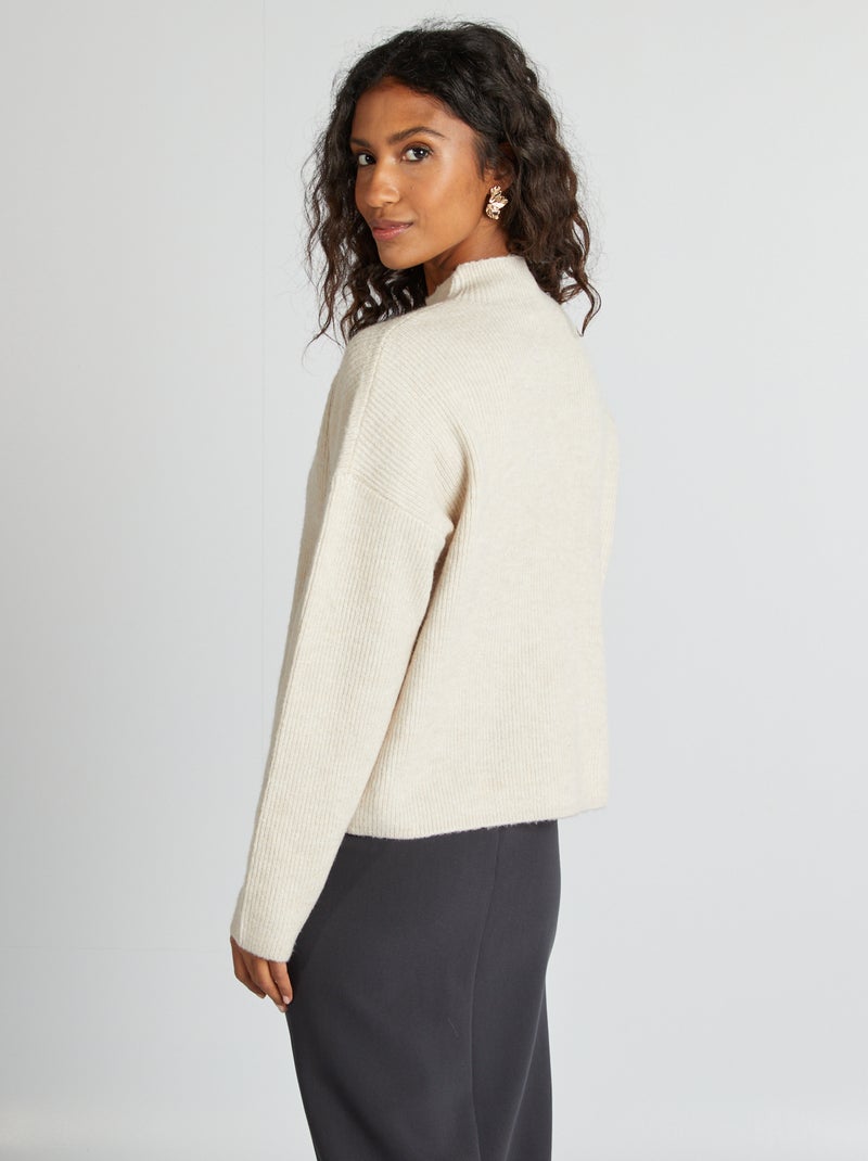 Pull en laine mélangée Gris - Kiabi