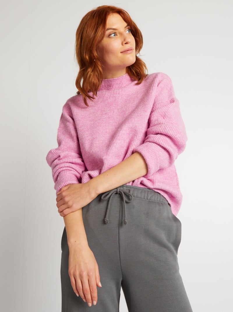 Pull en laine mélangée Rose - Kiabi