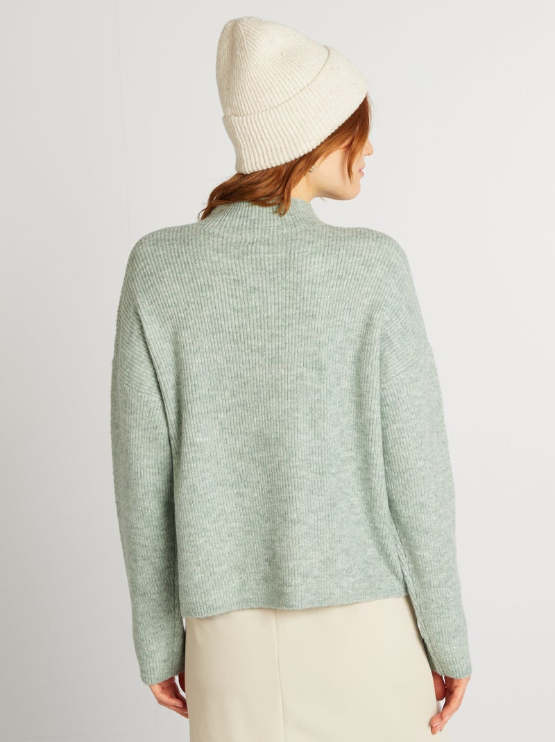 Pull en laine mélangée Vert - Kiabi