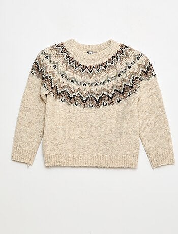 Pull en laine motif jacquard