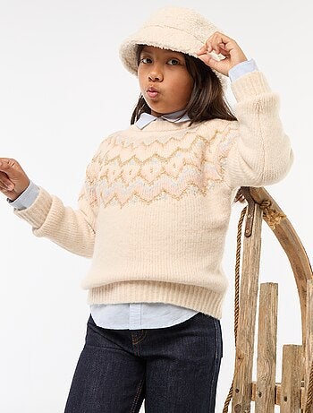 Pull en laine motif jacquard