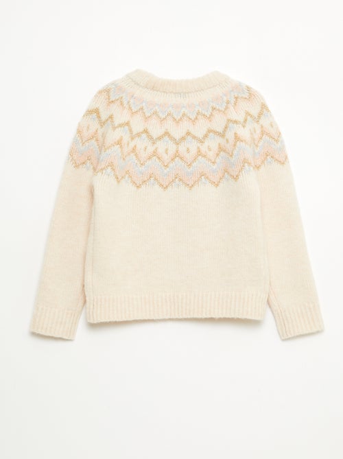 Pull en laine motif jacquard - Kiabi