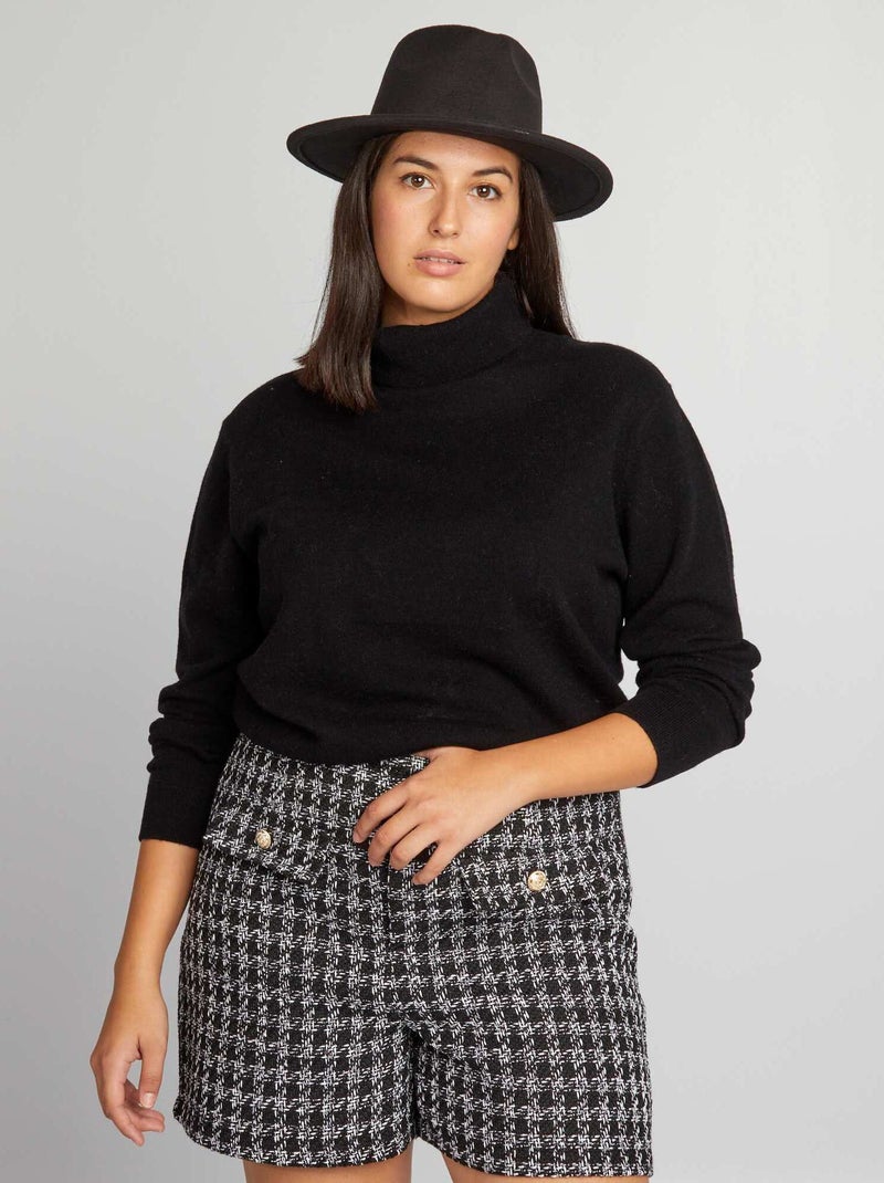 Pull en laine Noir - Kiabi