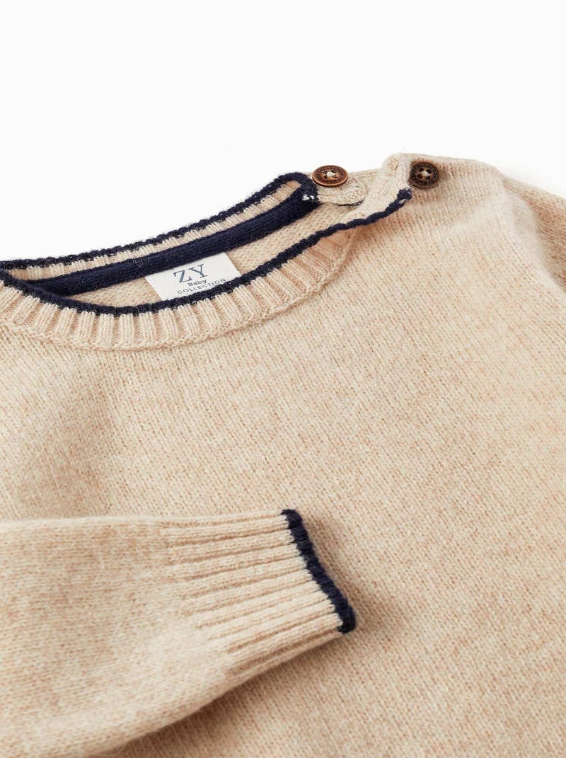 Pull en laine pour Bébé Garçon   NOËL Beige - Kiabi