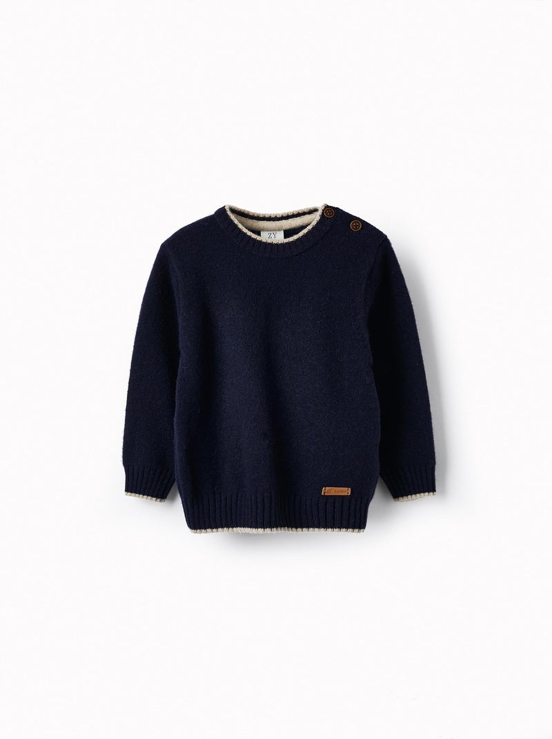 Pull en laine pour bébé garçon   NOËL Bleu foncé - Kiabi