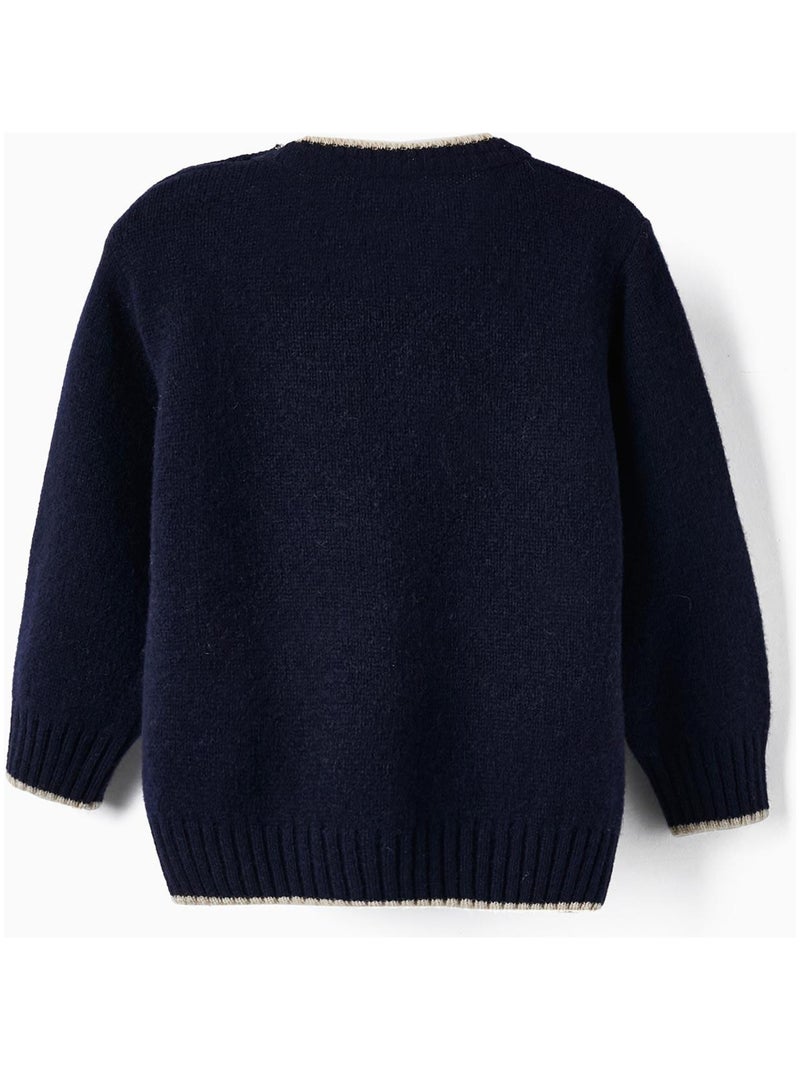 Pull en laine pour bébé garçon   NOËL Bleu foncé - Kiabi
