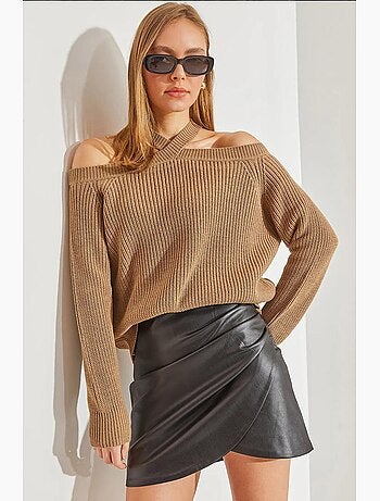 Pull en maille à bretelles croisées lucci