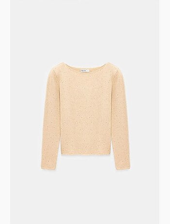 Pull en maille à col bateau et sequins dilvin